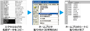 刺しゅうプロはエクセルから必要なデータをコピー&貼り付けできます